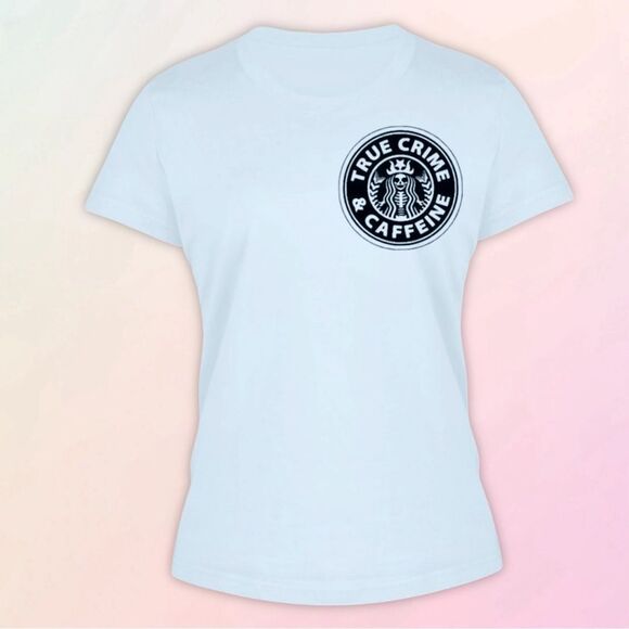 True Crime & Caffeine Tee, Unisex, Sizes S-3XL - Picture 1 of 7